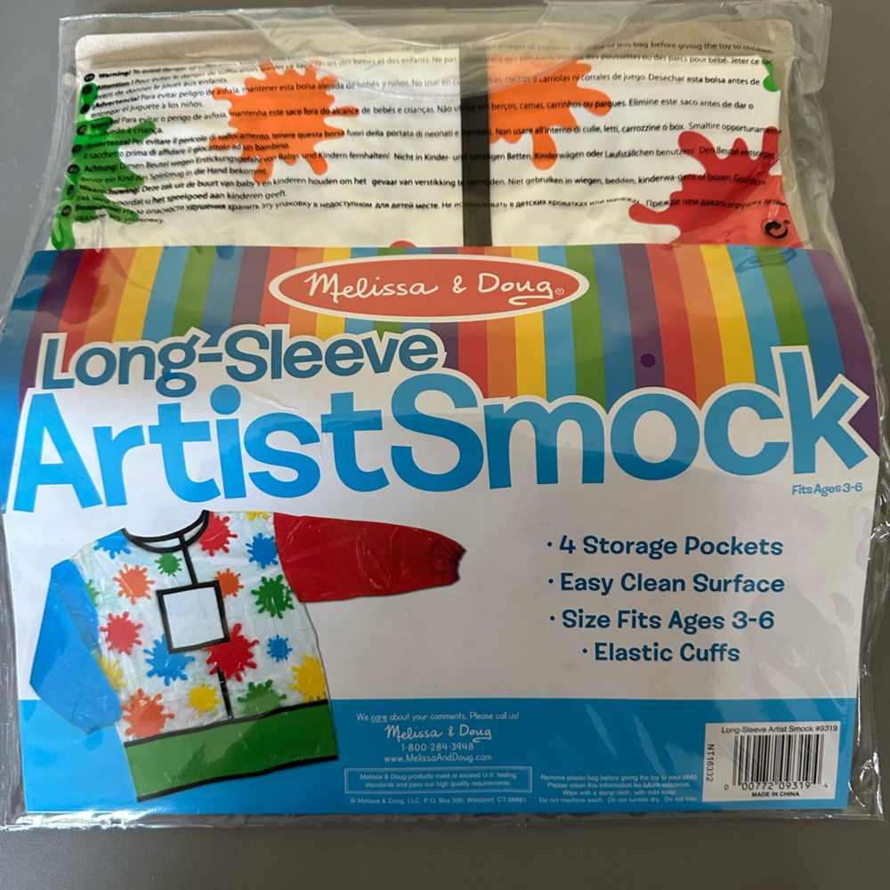 Melissa & Doug Colorful Artist Smock with Pockets
